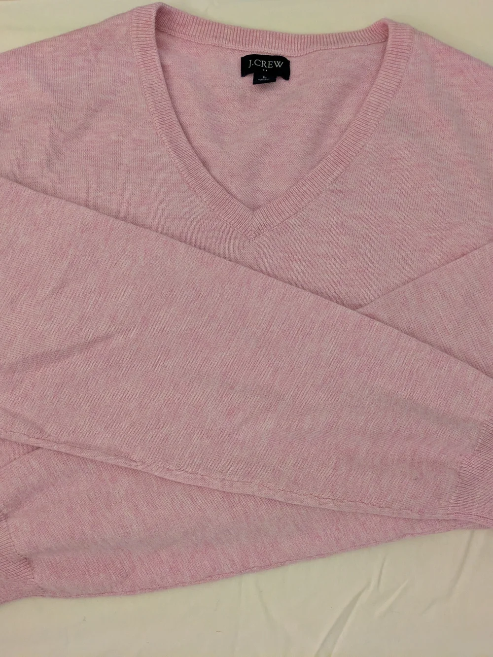 J. Crew Men's Light Pink V-Neck Sweater